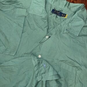NEW Polo Ralph Lauren Short Sleeve Camp Collar Shirt Button Up‎ Men's 2XLT Green